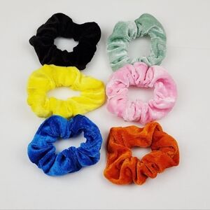 Velvet Scrunchie Hair Ties Bundle Of 6